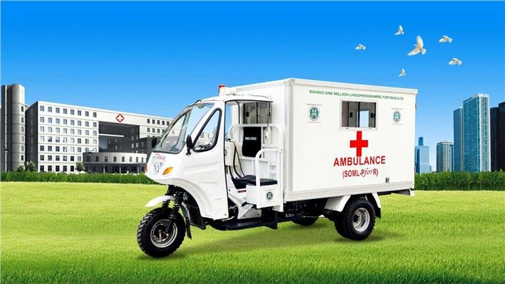 Semi Cabin ambulance Motorized Tricycles 200cc